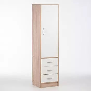 Шкаф пенал, 4004001600 мм, дуб сонома/белый