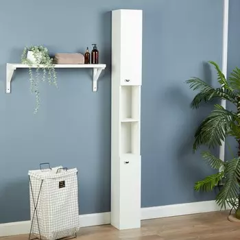 Шкаф - пенал напольный узкий для ванной комнаты