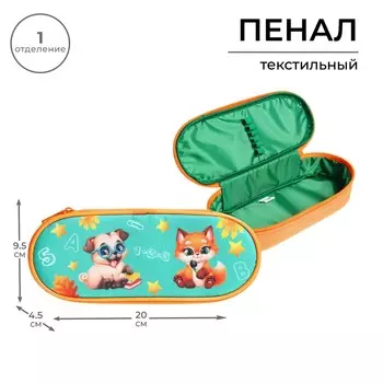 Пенал школьный, футляр, текстиль, 9.520.54.5 см