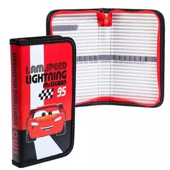 Пенал каркасный, 1 секция, 115х205х30 мм, ламинированный картон, тачки