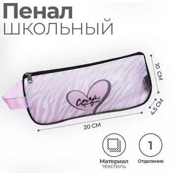 Пенал мягкий 1 отделение, 100 х 200 х 45 мм, объемный, с ручкой