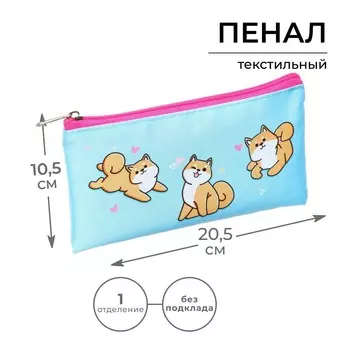 Пенал мягкий, 1 отделение, 105 х 205 мм, плоский, calligrata пм1о-26,