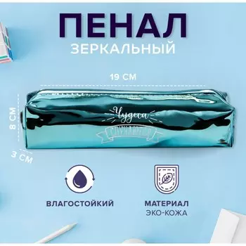 Пенал мягкий 1 отделение, 80 х 190 х 30 мм, кожзам зеркальный