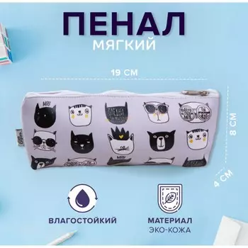 Пенал школьный, искусственная кожа