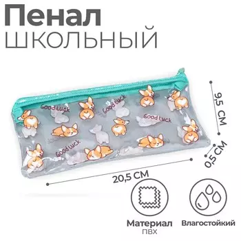 Пенал мягкий 1 отделение, 95 х 205 мм, плоский, пвх, calligrata