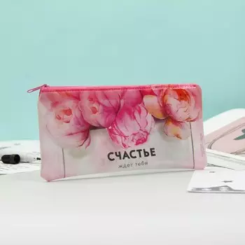 Пенал мягкий 1 отделение, 95 х 205 мм, плоский, пвх, calligrata