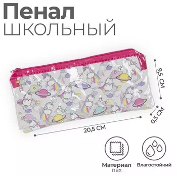 Пенал мягкий 1 отделение, 95 х 205 мм, плоский, пвх, calligrata