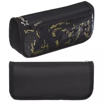 Пенал мягкий 2 отделения, 80 х 210 х 65 мм, объемный, calligrata, черный