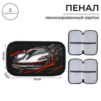Пенал школьный 2 секции 190 х 105 лам.кар по-090