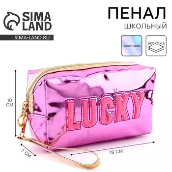 Пенал школьный, искусственная кожа, lucky, 18107 см