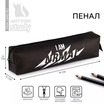 Пенал школьный, искусственная кожа, i am nrmal, 1983 см