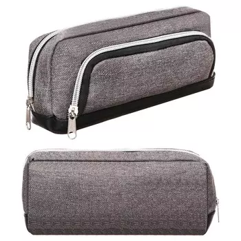 Пенал мягкий 2 отделения, 100 х 210 х 65 мм, объемный, calligrata, серый