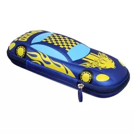 Пенал школьный на молнии машина синяя