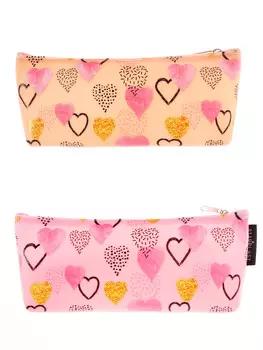 Пенал школьный на молнии сладости св. розовый