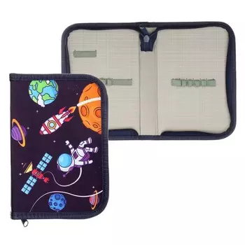 Пенал школьный на молнии, ткань 13 х 19,5 см