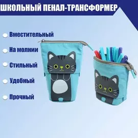 Пенал-трансформер школьный на молнии