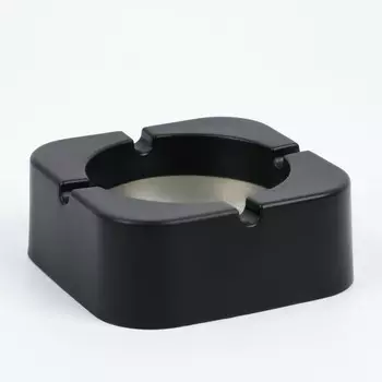 Пепельница, 9 х 9 х 3.5 см, черная