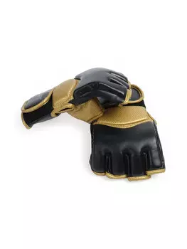 Перчатки для мма боевые fight empire, gold, размер s, черные, желтые
