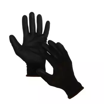 Перчатки нейлоновые, с латексной пропиткой, размер 10, черные