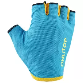 Перчатки спортивные, размер м, цвет голубой