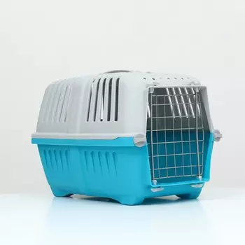 Переноска для животных пластиковая 473035 см, вес до 9 кг, синяя