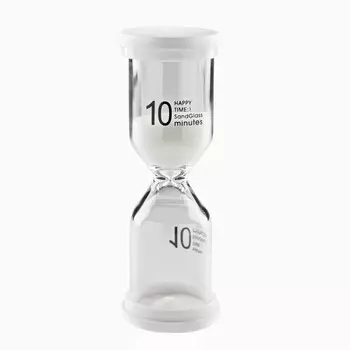 Песочные часы happy time, на 10 минут, 4 х 11 см, белые