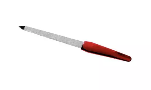 Пилка для искусственных и натурал.ногтей, метал. прорезин. ручка 15,3см 108 018