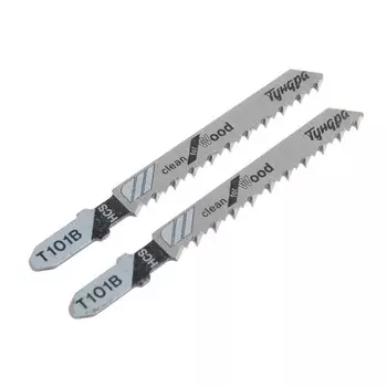Пилки для лобзиков тундра, по дереву, прямой рез, hcs, 50/752.5 мм, 2 шт.