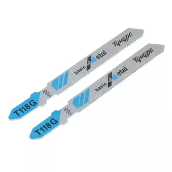 Пилки для лобзиков тундра, по металлу, прямой рез, hss, 50/750.8 мм, 2 шт.