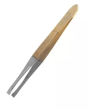 Пинцет для бровей длина 9см, с прямыми кончиками, ЗОЛОТОЙ 103-002HG