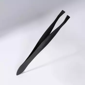 Пинцет прямой, узкий, 8,5 см, цвет черный