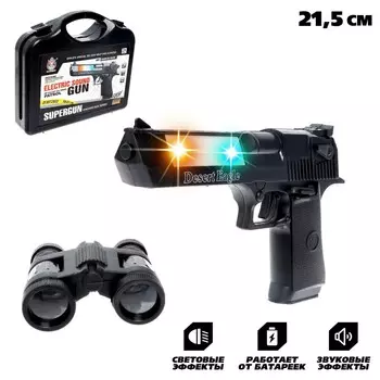 Пистолет desert eagle с биноклем, свет, звук, работает от батареек