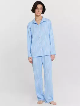 Пижама женская голубая в полоску