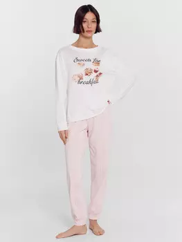Пижама женская розовая с надписью