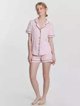 Пижама женская розовая в полоску