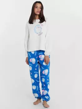 Пижама женская с пингвинами и надписью