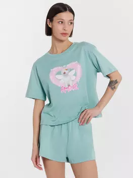 Пижама женская с принтом и надписью