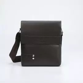 Планшет мужской на молнии, наружный карман, длинный ремень, цвет коричневый