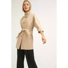 Плащ со стойкой и поясом