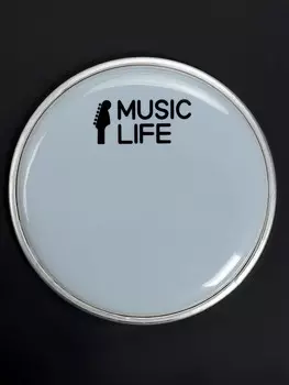 Пластик для барабана music life 6 дюймов, белый