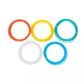 Пластик luazon pla-5, для 3д ручки, 5 цветов по 10 метров