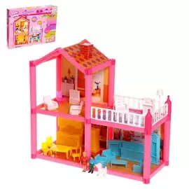 Кукольный домик, двухэтажный, с аксессуарами