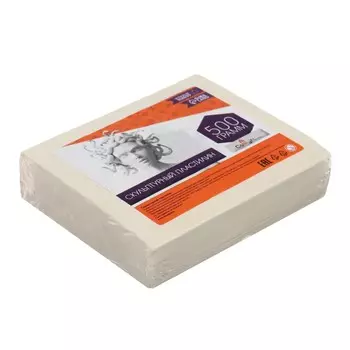 Пластилин скульптурный 500г calligrata мягкий, белый