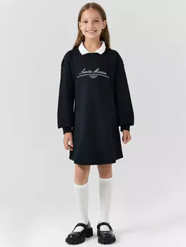Платье для девочек черное с надписью santa moniсa
