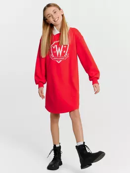 Платье для девочек красное с надписью