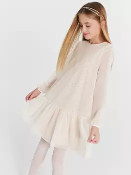 Платье для девочек нарядное с блестящими сердечками