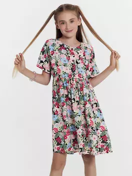 Платье для девочек разноцветное в цветочки