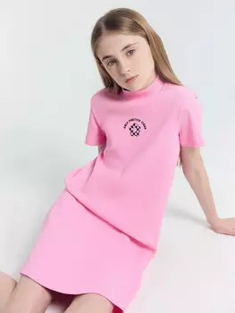 Платье для девочек розовое с печатью