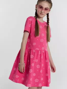 Платье для девочек розовое с ромашками
