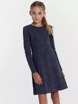 Платье для девочек серое с дизайнерским принтом